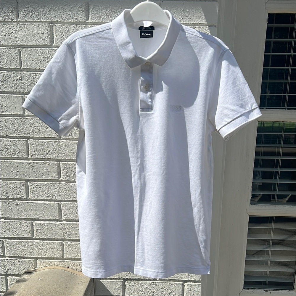 Boss White Polo Shirt Classic Pima Cotton